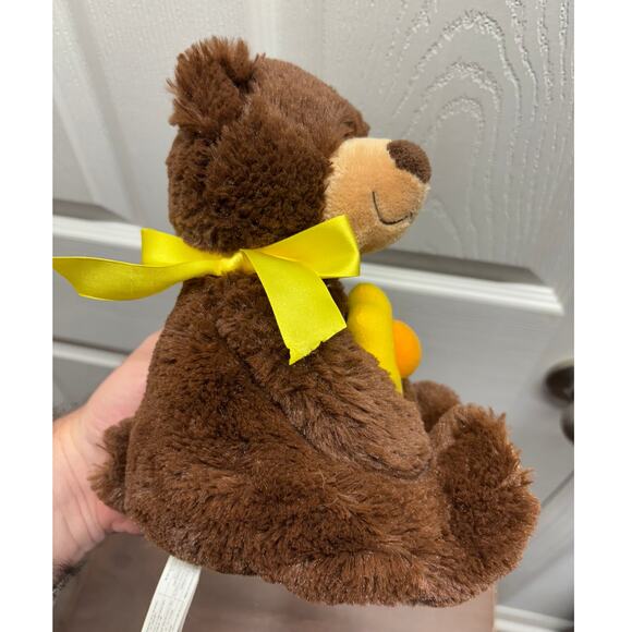 Daisy Bear Plush Yellow Bow & Daisy Brown Stuffed Animal Edible Arrangement - Picture 4 of 7